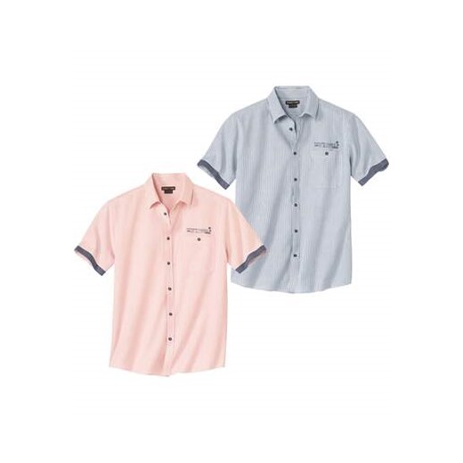 Zestaw 2 popelinowych koszul w paski ze sklepu Atlas For Men w kategorii Koszule męskie - zdjęcie 171421536