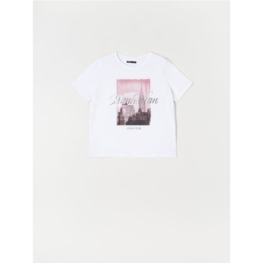 Sinsay - Koszulka z nadrukiem - biały ze sklepu Sinsay w kategorii Bluzki damskie - zdjęcie 171422239