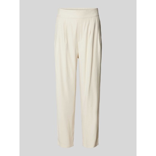 Spodnie materiałowe o kroju tapered fit z zakładkami w pasie ze sklepu Peek&Cloppenburg  w kategorii Spodnie damskie - zdjęcie 171426537