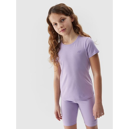 4F Koszulka w kolorze fioletowym ze sklepu Limango Polska w kategorii Bluzki dziewczęce - zdjęcie 171433195