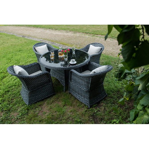 Zestaw obiadowy MODERNO szary technorattan okrągły stół Bello Giardino One Size Bello Giardino