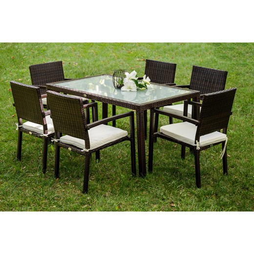Zestaw obiadowy z brązowego technorattanu ATTENTO ze sklepu Bello Giardino w kategorii Zestawy mebli ogrodowych - zdjęcie 171433706