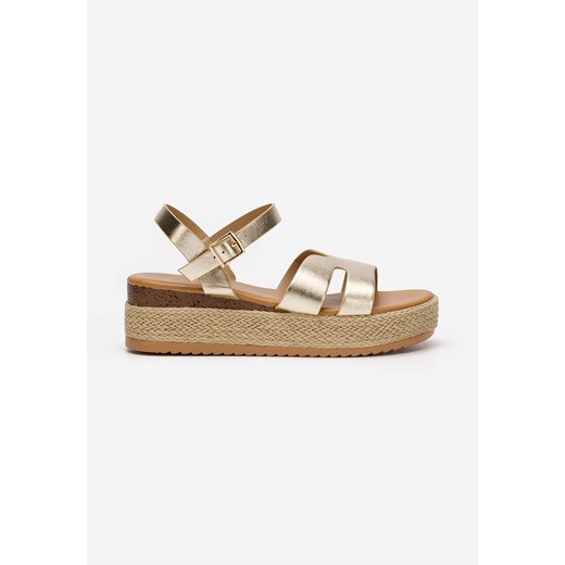 Złote espadryle na koturnie Rumia Zapatos 37 okazja Zapatos