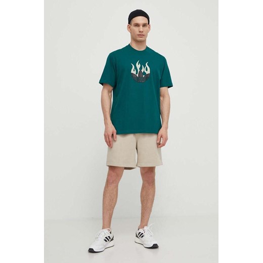 adidas Originals t-shirt bawełniany męski kolor zielony z nadrukiem IS0177 ze sklepu ANSWEAR.com w kategorii T-shirty męskie - zdjęcie 171435897