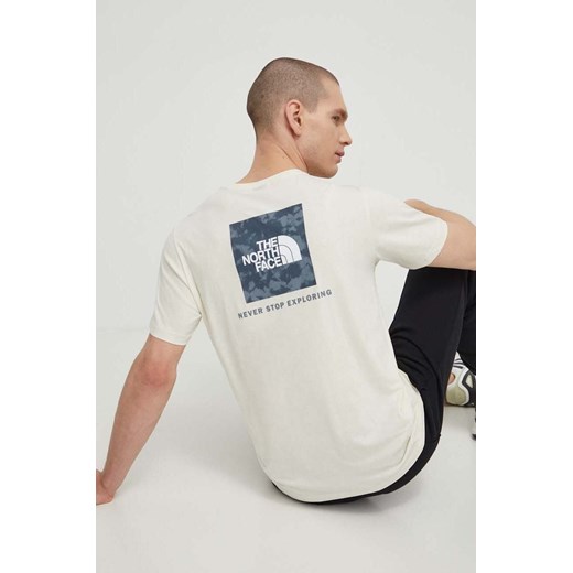 The North Face t-shirt bawełniany męski kolor beżowy gładki NF0A87NPY1I1 ze sklepu ANSWEAR.com w kategorii T-shirty męskie - zdjęcie 171435956