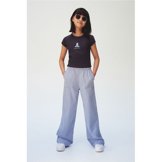 H & M - Spodnie bez zapięcia 2-pak - Niebieski ze sklepu H&M w kategorii Spodnie dziewczęce - zdjęcie 171438146