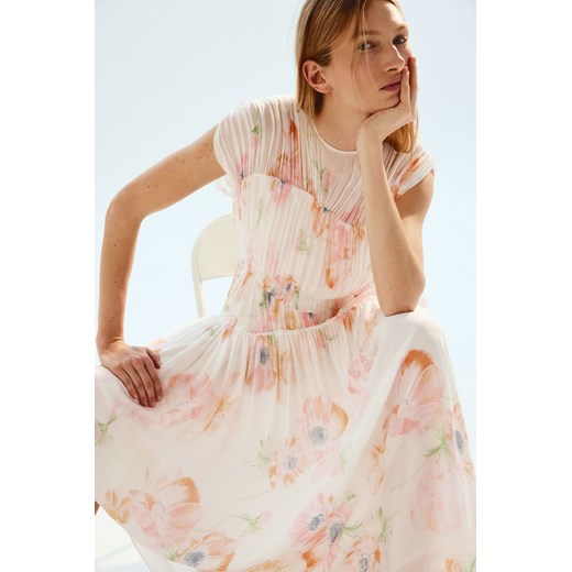 H & M - Marszczona sukienka z wiskozy - Różowy ze sklepu H&M w kategorii Sukienki - zdjęcie 171438148
