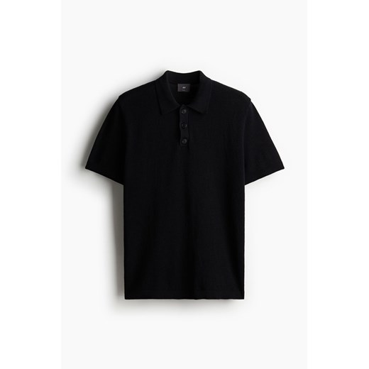 H & M - Top polo Slim Fit - Czarny ze sklepu H&M w kategorii T-shirty męskie - zdjęcie 171438316