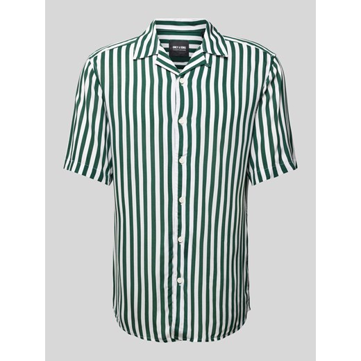 Koszula casualowa z wiskozy z kołnierzem z połami model ‘WAYNE’ ze sklepu Peek&Cloppenburg  w kategorii Koszule męskie - zdjęcie 171438549