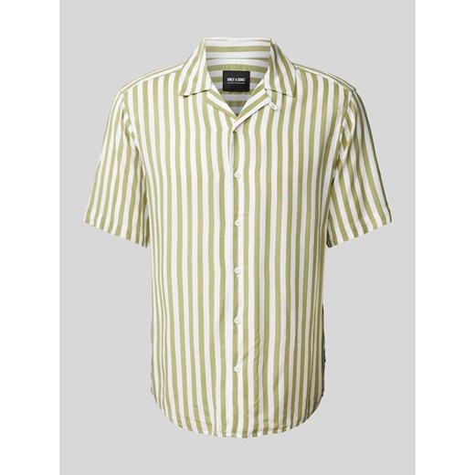 Koszula casualowa z wiskozy z kołnierzem z połami model ‘WAYNE’ ze sklepu Peek&Cloppenburg  w kategorii Koszule męskie - zdjęcie 171438565