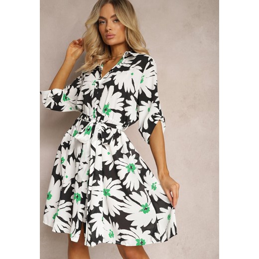 Czarno-Biała Sukienka Chavis ze sklepu Renee odzież w kategorii Sukienki - zdjęcie 171439138