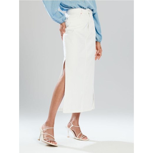 Sinsay - Spódnica maxi z rozcięciem - biały ze sklepu Sinsay w kategorii Spódnice - zdjęcie 171440416