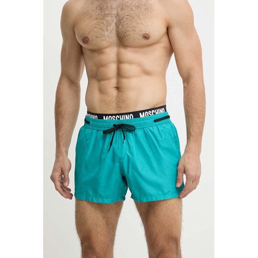 Moschino Underwear szorty kąpielowe kolor zielony 241V3A42229301 ze sklepu ANSWEAR.com w kategorii Kąpielówki - zdjęcie 171444825