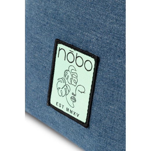 Niebieska shopper bag Nobo matowa na wakacje mieszcząca a8 na ramię 