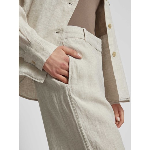 Spodnie lniane w jednolitym kolorze z kieszenią z tyłu 44 Peek&Cloppenburg 