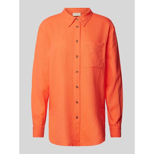 Bluzka lniana stylizowana na denim model ‘Lava’ ze sklepu Peek&Cloppenburg  w kategorii Koszule damskie - zdjęcie 171447378
