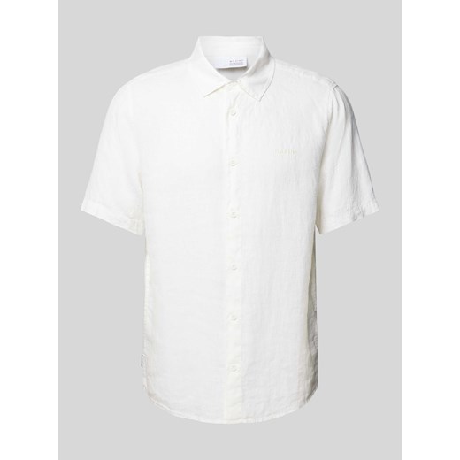 Koszula casualowa z lnu z wyhaftowanym logo ze sklepu Peek&Cloppenburg  w kategorii Koszule męskie - zdjęcie 171447397