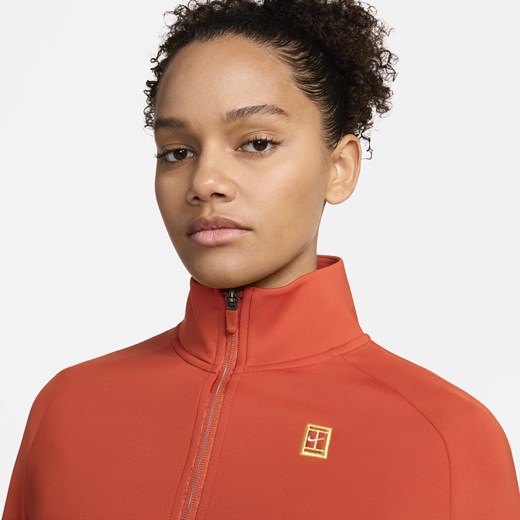 Pomarańczowy kurtka damska Nike na jesień krótka bez kaptura 