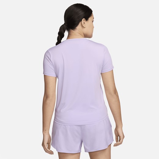 Bluzka damska fioletowa Nike z krótkimi rękawami 