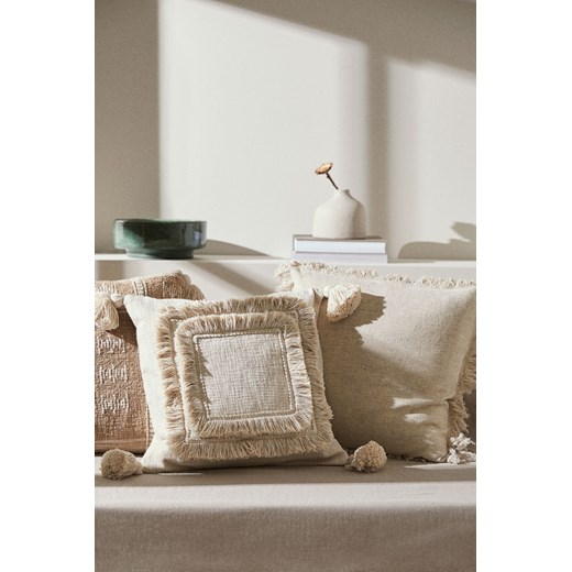 H & M - Bawełniana poszewka na poduszkę - Beżowy ze sklepu H&M w kategorii Poszewki na poduszki - zdjęcie 171447998