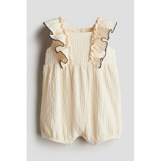 H & M - Kombinezon z bawełnianego muślinu - Biały ze sklepu H&M w kategorii Odzież dla niemowląt - zdjęcie 171447999