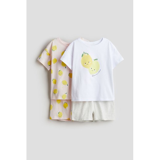 H & M - Dżersejowa piżama z nadrukiem 2-pak - Biały ze sklepu H&M w kategorii Piżamy dziecięce - zdjęcie 171448056