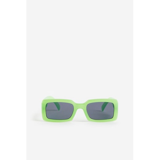 H & M - Prostokątne okulary przeciwsłoneczne - Zielony H & M One Size H&M