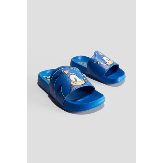 H & M - Klapki kąpielowe z nadrukiem - Niebieski ze sklepu H&M w kategorii Klapki dziecięce - zdjęcie 171448108