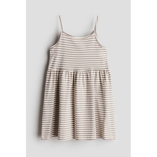 H & M - Sukienka z bawełnianego dżerseju - Brązowy ze sklepu H&M w kategorii Sukienki dziewczęce - zdjęcie 171448156