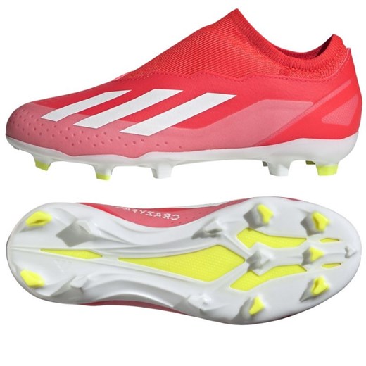 Buty piłkarskie adidas X Crazyfast League Ll Fg Jr IF0688 czerwone ze sklepu ButyModne.pl w kategorii Buty sportowe dziecięce - zdjęcie 171449628