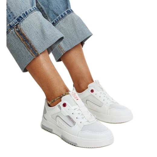 Białe sneakersy damskie Cross Jeans ze sklepu ButyModne.pl w kategorii Buty sportowe damskie - zdjęcie 171449658