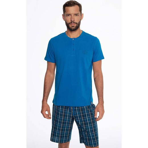 Bawełniana piżama męska Ethos 41294-55X, Kolor niebieski-kratka, Rozmiar L, Henderson ze sklepu Primodo w kategorii Piżamy męskie - zdjęcie 171450226