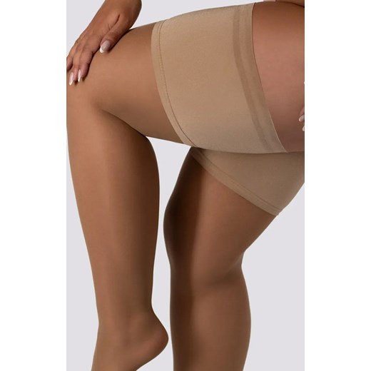 Pończochy samonośne plus size beżowe Grace 30 DEN, Kolor beżowy (jasper), Rozmiar 5/6, Mona Queen Size ze sklepu Primodo w kategorii Rajstopy - zdjęcie 171450279