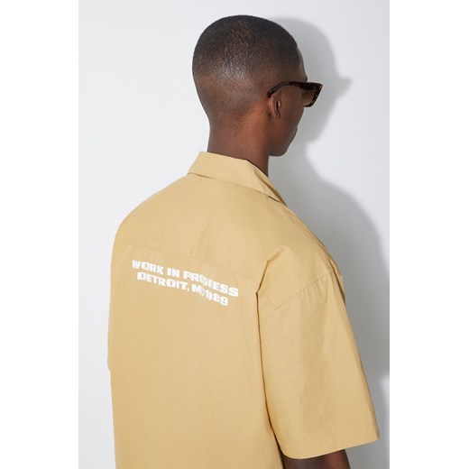 Carhartt WIP koszula bawełniana męska kolor beżowy relaxed I033026.22SXX ze sklepu PRM w kategorii Koszule męskie - zdjęcie 171450627