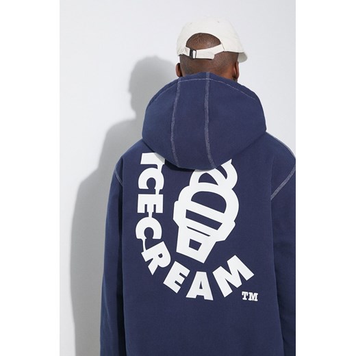 ICECREAM kurtka bawełniana Hooded Work kolor granatowy zimowa oversize IC24104 ze sklepu PRM w kategorii Kurtki męskie - zdjęcie 171450669