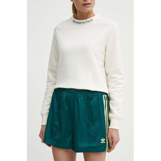adidas Originals szorty damskie kolor zielony z aplikacją high waist IR6095 ze sklepu PRM w kategorii Szorty - zdjęcie 171450795