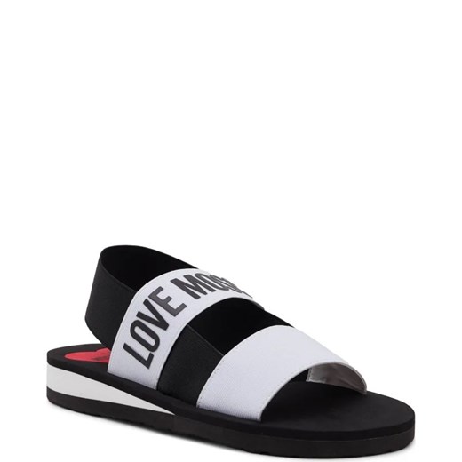 Sandały damskie Love Moschino płaskie w nadruki casual bez zapięcia z tworzywa sztucznego 