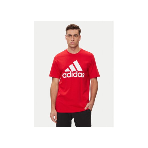 adidas T-Shirt Essentials Single Jersey Big Logo T-Shirt IC9352 Czerwony Regular Fit ze sklepu MODIVO w kategorii T-shirty męskie - zdjęcie 171451856