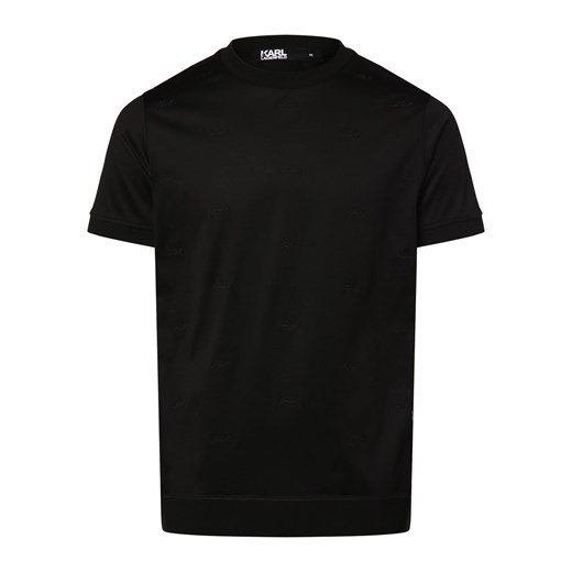 KARL LAGERFELD Koszulka męska Mężczyźni Bawełna czarny jednolity ze sklepu vangraaf w kategorii T-shirty męskie - zdjęcie 171452335