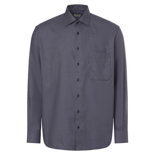 Eterna Comfort Fit Koszula męska - non-iron Mężczyźni Comfort Fit Bawełna granatowy wzorzysty ze sklepu vangraaf w kategorii Koszule męskie - zdjęcie 171452336