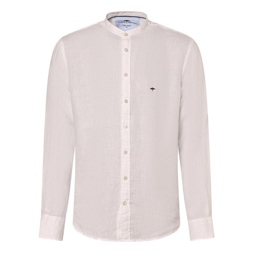Fynch-Hatton Męska koszula lniana Mężczyźni Regular Fit len biały jednolity ze sklepu vangraaf w kategorii Koszule męskie - zdjęcie 171452349