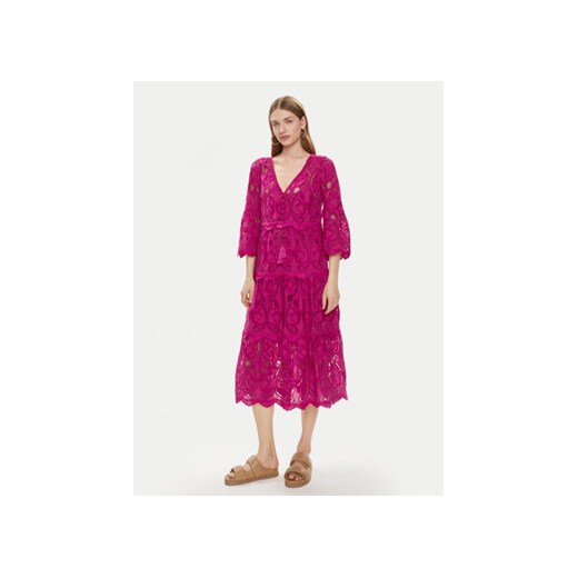 Luisa Spagnoli Sukienka letnia Pigna 540712 Różowy Regular Fit ze sklepu MODIVO w kategorii Sukienki - zdjęcie 171453739