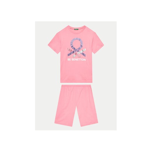 United Colors Of Benetton Piżama 30960P06S Różowy Regular Fit ze sklepu MODIVO w kategorii Piżamy dziecięce - zdjęcie 171453848
