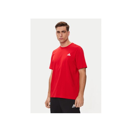 adidas T-Shirt Essentials Single Jersey Embroidered Small Logo T-Shirt IC9290 Czerwony Regular Fit ze sklepu MODIVO w kategorii T-shirty męskie - zdjęcie 171453907