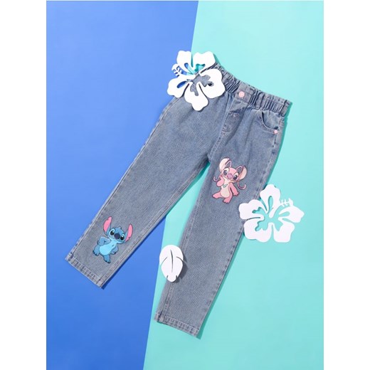 Sinsay - Jeansy paperbag Stitch - niebieski ze sklepu Sinsay w kategorii Spodnie dziewczęce - zdjęcie 171454935