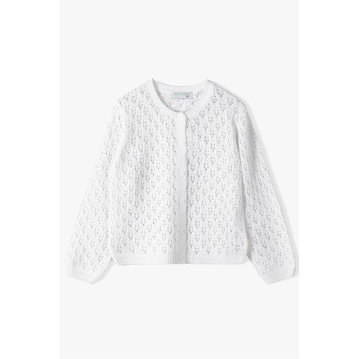 Biały ażurowy sweter dla dziewczynki - Max&Mia ze sklepu 5.10.15 w kategorii Swetry dziewczęce - zdjęcie 171455398