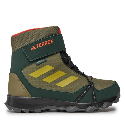 Trekkingi adidas Terrex Snow Cf Rain.Rdy Zielony ze sklepu eobuwie.pl w kategorii Buty zimowe dziecięce - zdjęcie 171457456