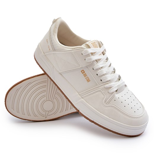 Buty sportowe damskie BIG STAR sneakersy na wiosnę białe wiązane płaskie 