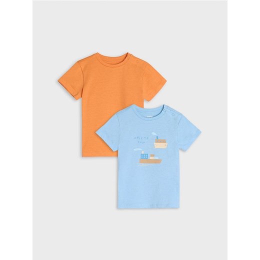 Sinsay - Koszulki 2 pack - niebieski ze sklepu Sinsay w kategorii Koszulki niemowlęce - zdjęcie 171459336
