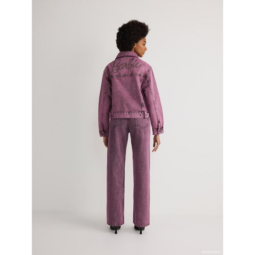 Reserved - Jeansy Barbie™ z efektem sprania - fioletowy Reserved 36 Reserved